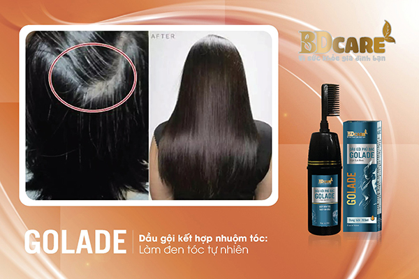 Dầu gội phủ bạc Golade làm đen tóc và dưỡng tóc từ thành phần thiên nhiên Dầu gội phủ bạc Golade làm đen tóc và dưỡng tóc từ thành phần thiên nhiên