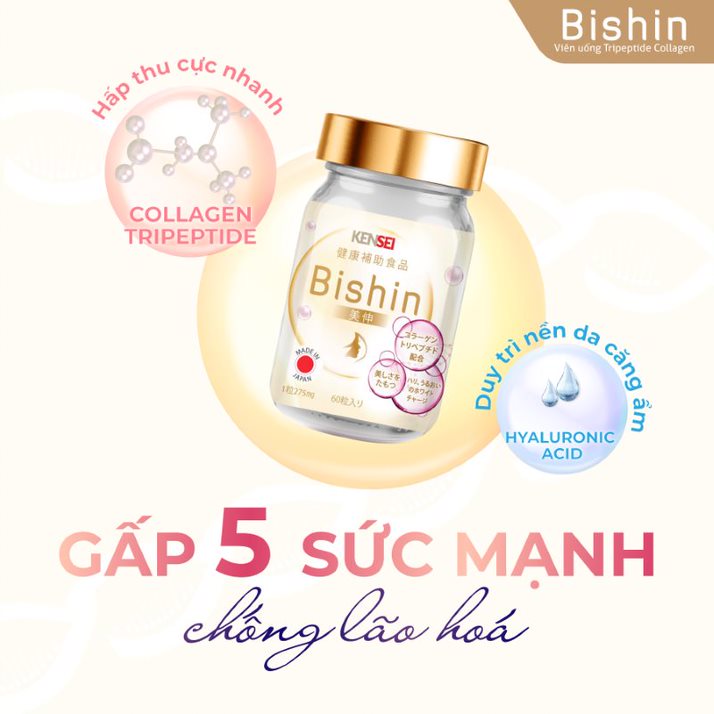 Viên uống Bishin Tripeptide Collagen sáng da, chống nhăn từ Nhật Bản Viên uống Bishin Tripeptide Collagen sáng da, chống nhăn từ Nhật Bản