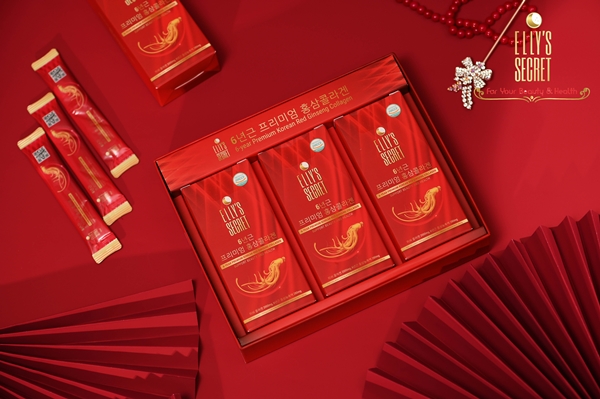Hồng sâm Collagen đẹp da, chống lão hóa, tăng đề kháng Elly’s Secret gồm 30 gói x 10ml Hồng sâm Collagen đẹp da, chống lão hóa, tăng đề kháng Elly’s Secret gồm 30 gói x 10ml