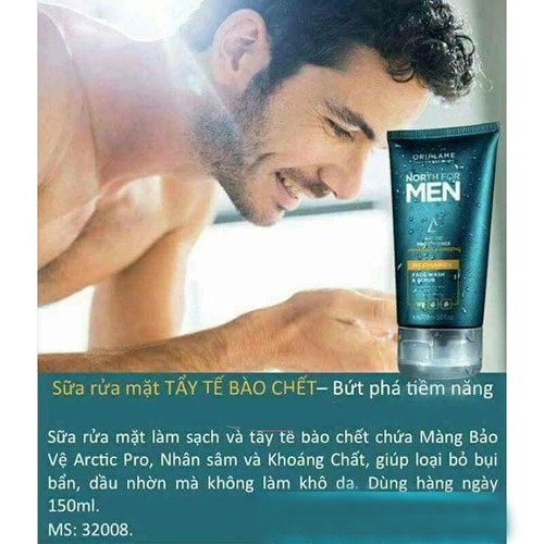 Sữa rửa mặt tẩy tế bào chết cho nam Oriflame 32008 từ Thụy Điển Sữa rửa mặt tẩy tế bào chết cho nam Oriflame 32008 từ Thụy Điển