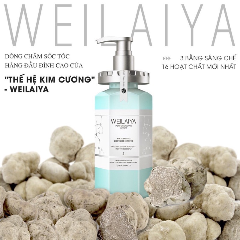Dầu gội phục hồi đa tầng nấm Truffle Weilaiya 450ml Dầu gội phục hồi đa tầng nấm Truffle Weilaiya 450ml