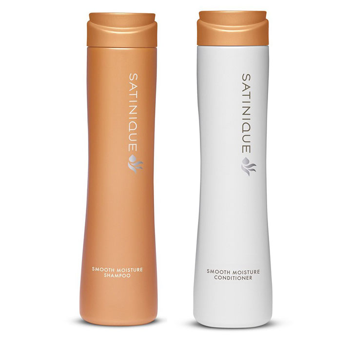 Bộ dầu gội và dầu xả Satinique Smooth Moisture cho mái tóc mềm mượt, óng ả Bộ dầu gội và dầu xả Satinique Smooth Moisture cho mái tóc mềm mượt, óng ả