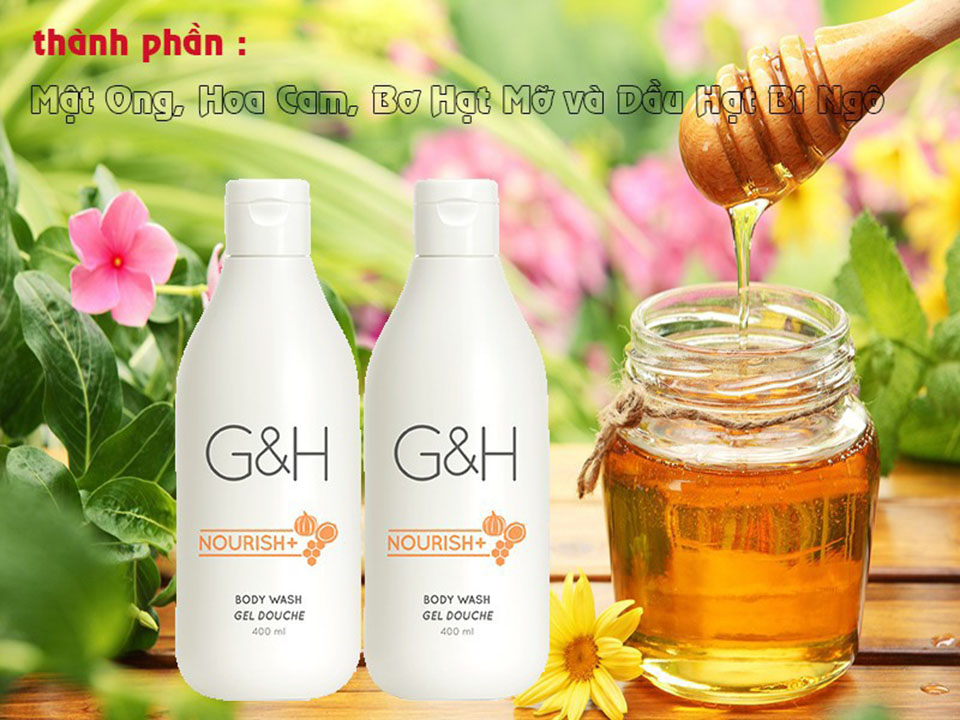 Sữa tắm dưỡng ẩm dạng kem G&H Nourish+ 400ml từ Mỹ Sữa tắm dưỡng ẩm dạng kem G&H Nourish+ 400ml từ Mỹ