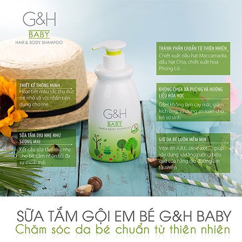 Sữa tắm gội em bé G&H Baby Sữa tắm gội em bé G&H Baby