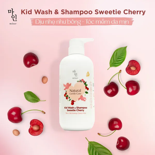 Gel Tắm Gội Trẻ Em Dịu Nhẹ Hương Cherry MINE 500ml - Baby Wash & Shampoo Gel