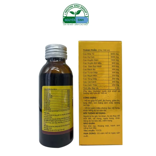 Cao ho Hoàng Bảo Đan hết ho, tiêu đờm, bổ phổi 100ml