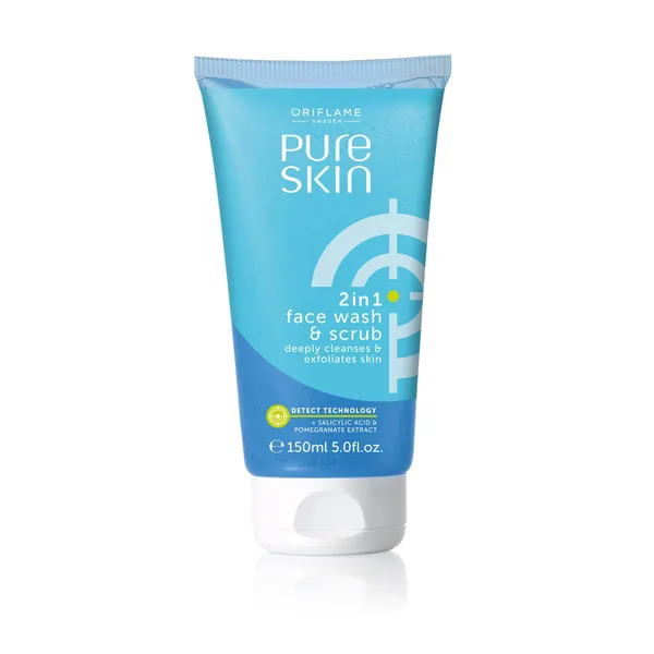 Sữa rửa mặt tẩy tế bào chết Oriflame 32647 Pure Skin cho dầu