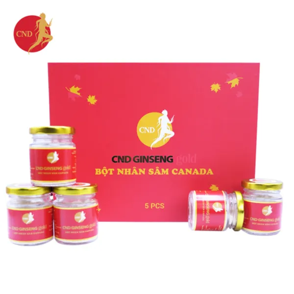 Bột Nhân Sâm CANADA CND GINSENG Gold Tăng Cường Sức Khỏe, Đẹp Da Tóc 5x25g/hộp