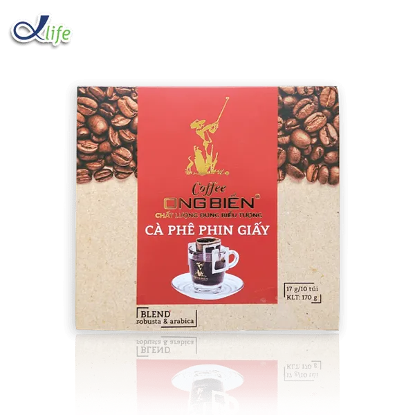 Cà Phê Phin Giấy Hữu Cơ Ong Biển Robusta & Arabica 170g - Hộp 10 Gói