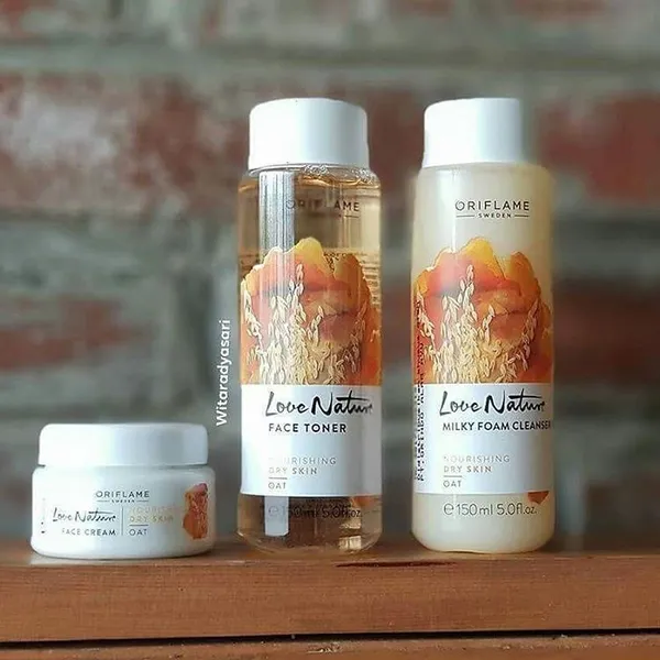 Combo làm sạch và dưỡng da lúa mạch cho da khô Oriflame 33522 33524 33523
