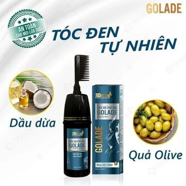 Dầu Gội Phủ Bạc Golade 200ml Đen Mượt, Dưỡng Tóc