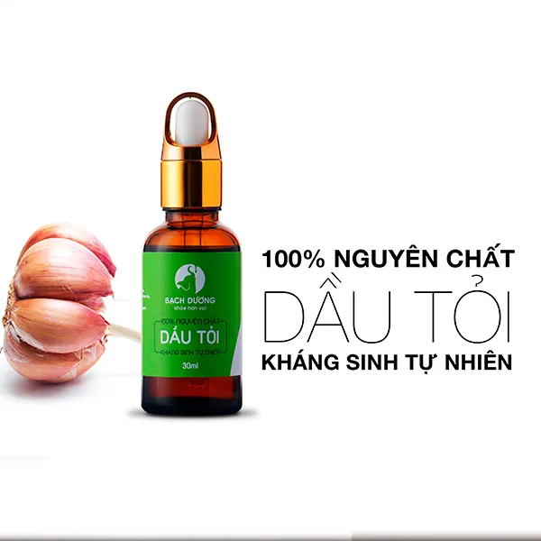 Dầu Tỏi Bạch Dương 30ml - 100% Nguyên Chất, Kháng Sinh Tự Nhiên