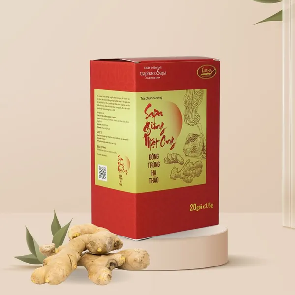 Trà Phun Sương Sapa Gừng Mật Ong Đông Trùng Hạ Thảo 3,5gx20 gói