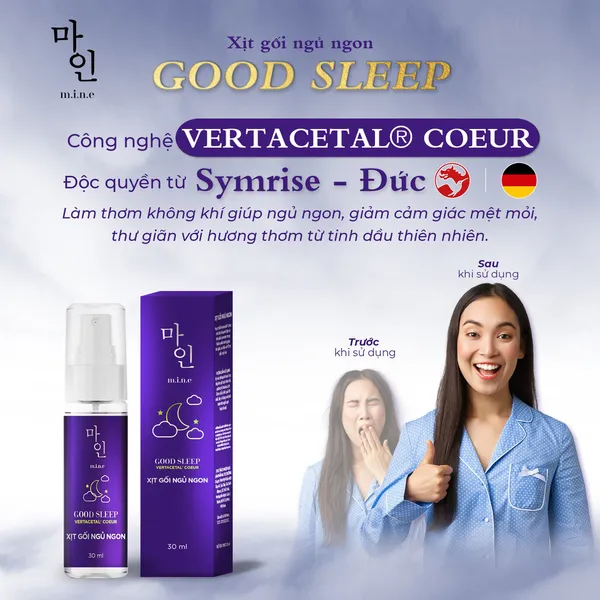 Xịt Gối Ngủ Ngon Mine Good Sleep 30ml Hương Thơm Giúp Ngủ Ngon, Ngủ Sâu