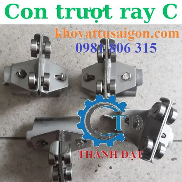 Con lăn trượt cáp ray C cầu trục