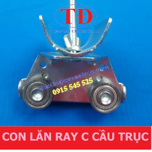 Con lăn treo cáp ray C cầu trục