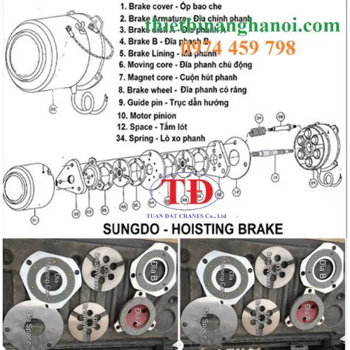 Đĩa thắng palang tời điện Sungdo