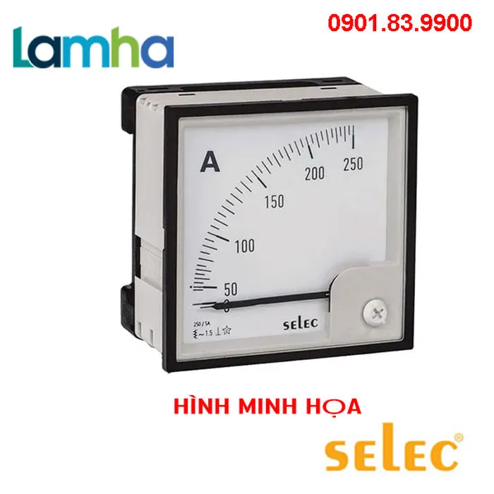 Đồng hồ kim đo dòng điện Selec AM-I-3-150/5A (96X96)