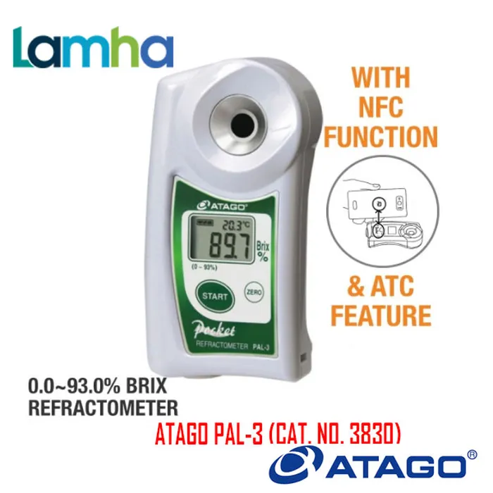 KHÚC XẠ KẾ ĐO ĐỘ NGỌT ĐIỆN TỬ HIỆN SỐ ATAGO PAL-3 (Cat. No. 3830) (0.0 – 93.0% Brix)