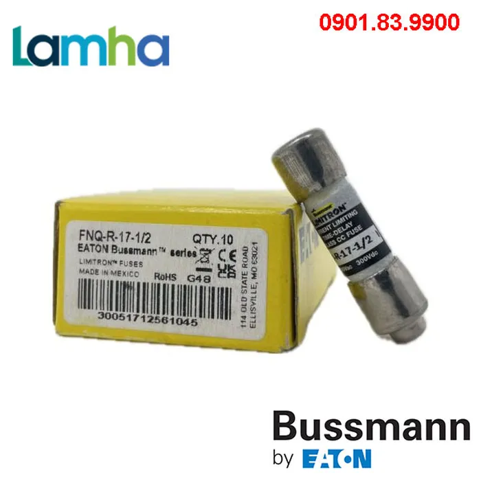 Cầu chì Bussmann FNQ-R-17½ (17.5A, 600V, 10x38mm)
