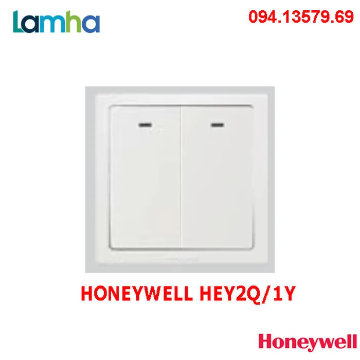Công tắc 2 phím 1 chiều (16A/250V) Honeywell HEY2Q/1Y