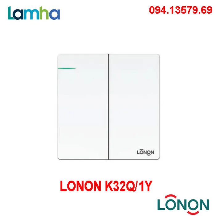 Công tắc 2 phím 1 chiều LONON K32Q/1Y