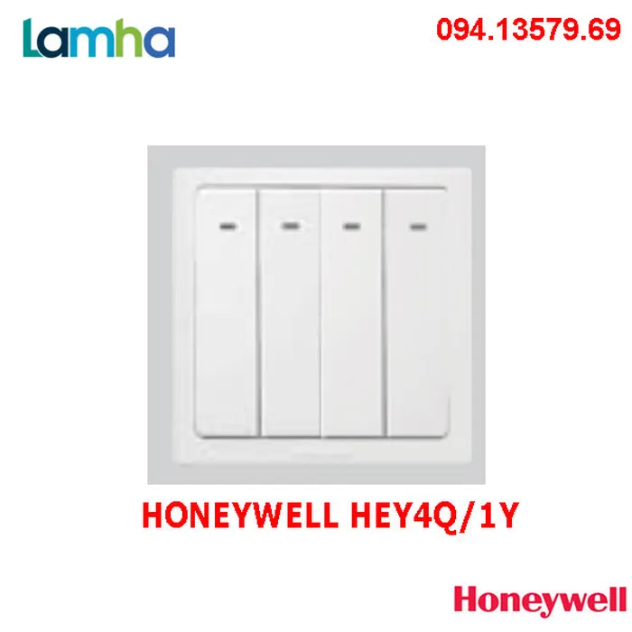 Công tắc 4 phím 1 chiều (16A/250V) Honeywell HEY4Q/1Y