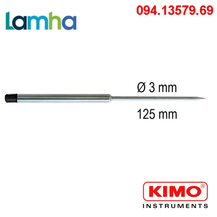 Đầu đo nhiệt độ tiếp xúc đầu nhọn KIMO SPPK-125 (0 ... +250°C, 125mm)
