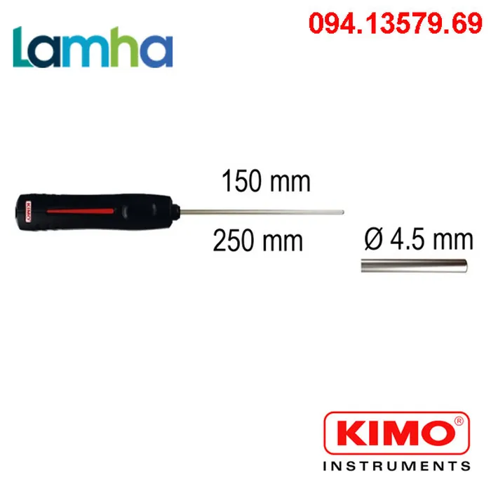 Đầu đo nhiệt độ tiếp xúc KIMO SIK-150 (-40 ... +250°C, 150mm)