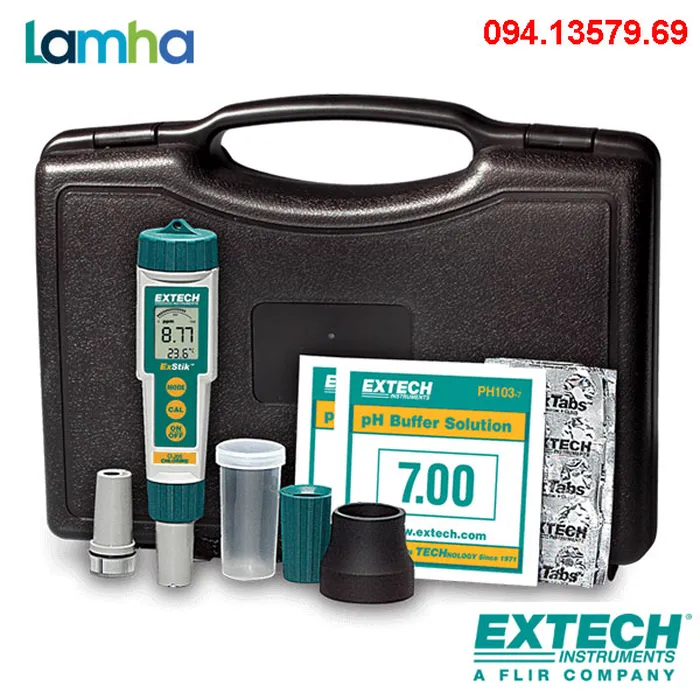 Bộ kit đo pH/ chlorine/ nhiệt độ Extech EX800