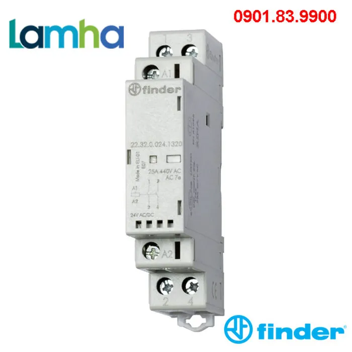Relay contactor Finder 22.32.0.024.1320 25A tiết kiệm năng lượng vượt trội