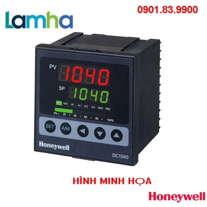 Bộ Điều Khiển Nhiệt Độ Honeywell DC1040CT-103-000-E ( Input K, Output: Relay + 3 Alarm, AC 85-265V)