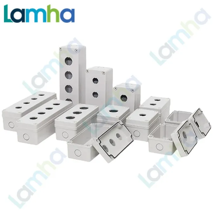 Hộp nút nhấn nhựa PC Boxco - BC-CGG (Màu xám) (phi 22, 25 hoặc 30mm)