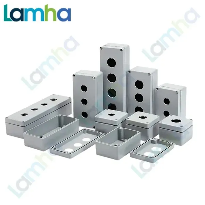 Hộp nút nhấn vỏ Nhôm Boxco BC-AL-081806-2203 - 80×175×60mm