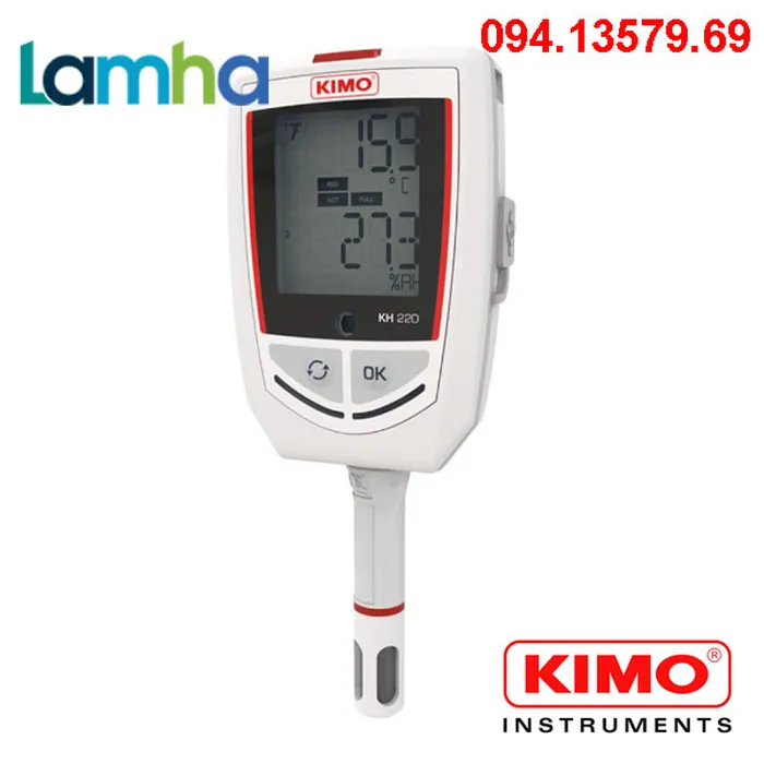 KH220 - Thiết bị ghi (Datalogger) ghi nhiệt độ, độ ẩm, dòng điện, điện áp, áp suất nước KIMO SAUERMANN KH220