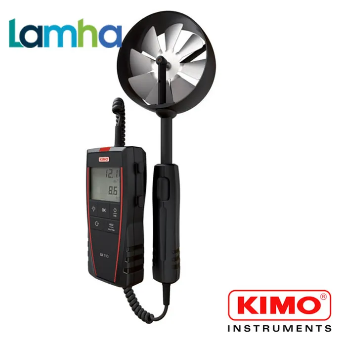 Máy đo tốc độ gió, lưu lượng gió dạng cánh quạt và nhiệt độ môi trường KIMO LV110