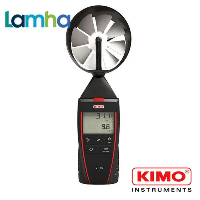 Máy đo tốc độ gió, lưu lượng gió dạng cánh quạt và nhiệt độ môi trường KIMO LV130