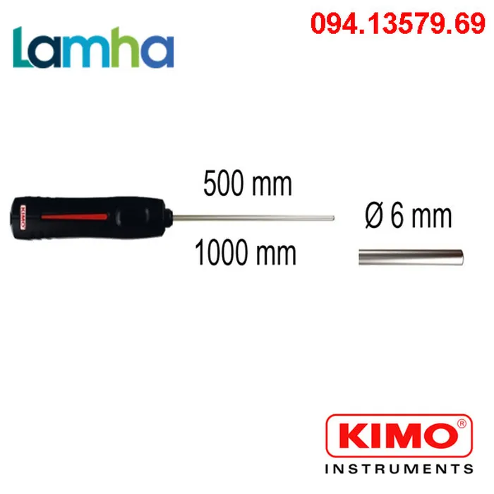 Đầu đo nhiệt độ tiếp xúc KIMO SIK-1000HT (0 ... +1000°C, 1000mm)