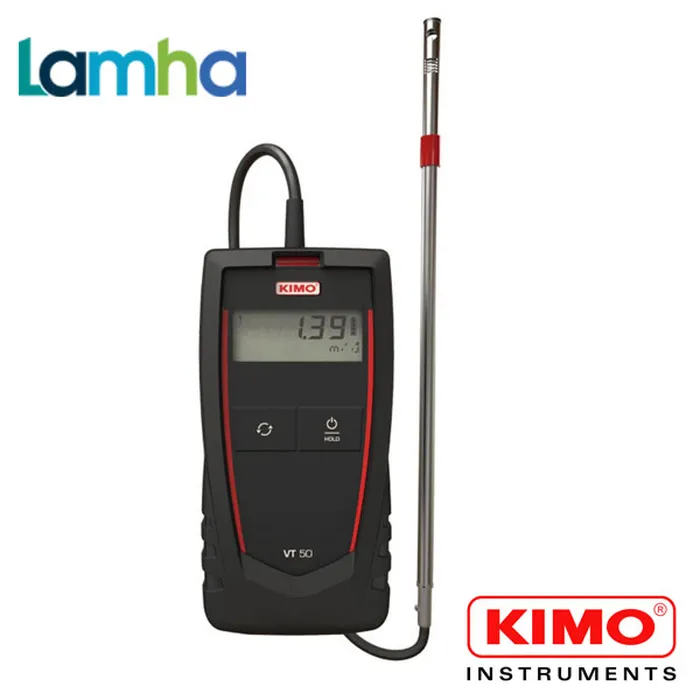 Máy đo tốc độ gió, lưu lượng gió dạng cánh quạt và nhiệt độ môi trường KIMO LV117