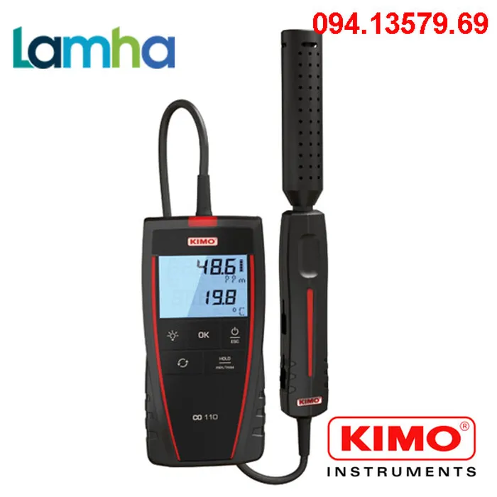Máy đo chất lượng không khí KIMO CO110 (khí CO và nhiệt độ môi trường) (0 ... 500 ppm & -20 ... +80°C)