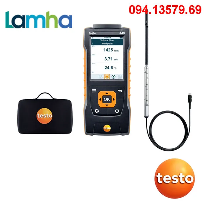 Máy đo vận tốc gió testo 440 (đầu dò sợi nhiệt) | Code: 0563 4400