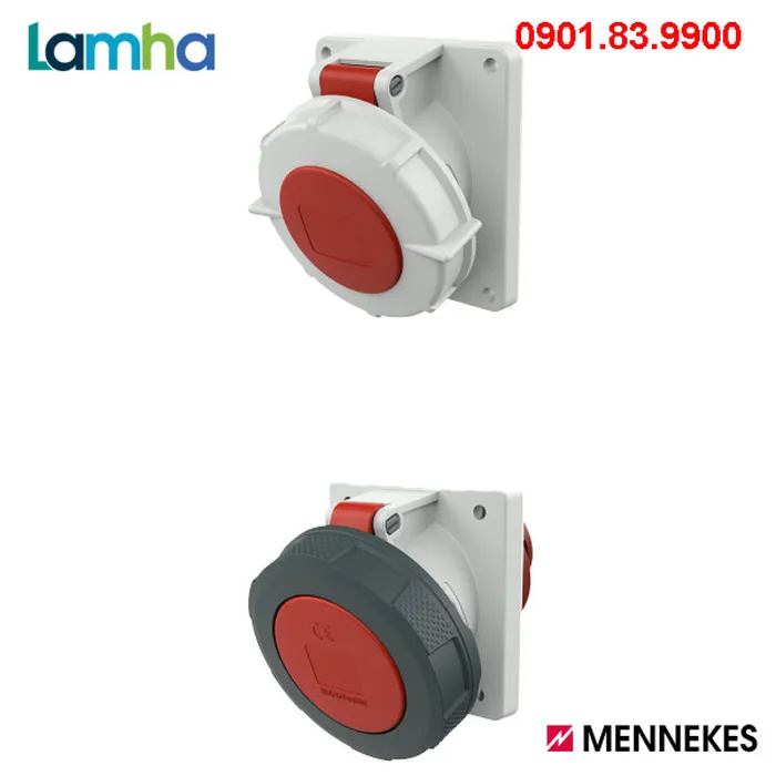 Ổ cắm gắn bảng (nghiêng 20°) Mennekes IP67