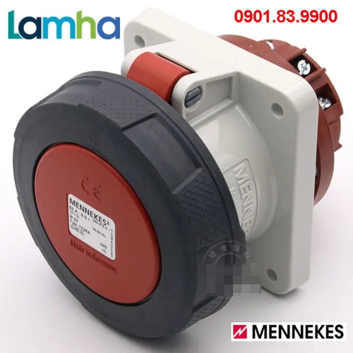 Ổ cắm gắn bảng (lọai thẳng) Mennekes 1124A (4P, 63A, IP67)
