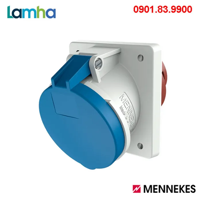 Ổ cắm gắn bảng (nghiêng 20°) Mennekes 1147A (3P, 63A, IP44)