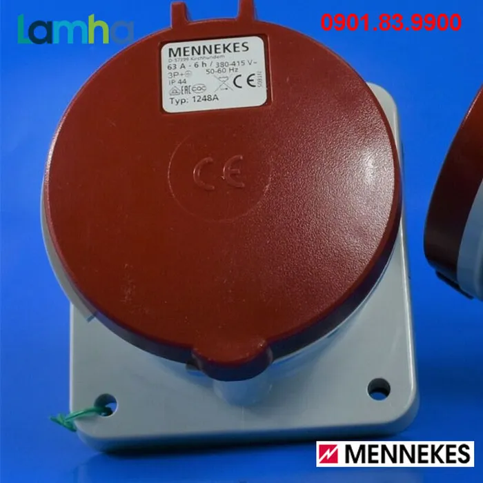 Ổ cắm gắn bảng (loại thẳng) Mennekes 1248A  (4P, 63A, IP44)