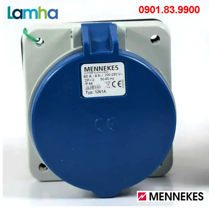 Ổ cắm gắn bảng (loại thẳng) Mennekes 1261A  (3P, 63A, IP44)