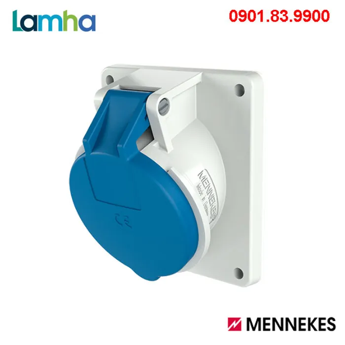 Ổ cắm gắn bảng (nghiêng 20°) Mennekes 1734 (3P, 32A, IP44)