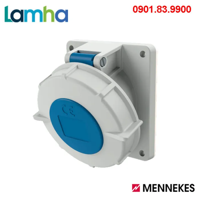 Ổ cắm gắn bảng (nghiêng 20°) Mennekes 1802 (3P, 32A, IP67)