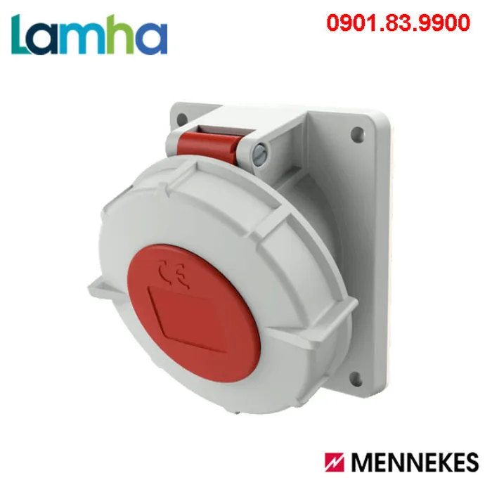 Ổ cắm gắn bảng (nghiêng 20°) Mennekes 1805 (4P, 32A, IP67)