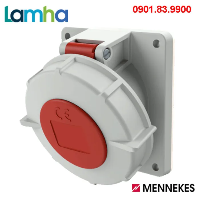 Ổ cắm gắn bảng (nghiêng 20°) Mennekes 1808 (5P, 32A, IP67)